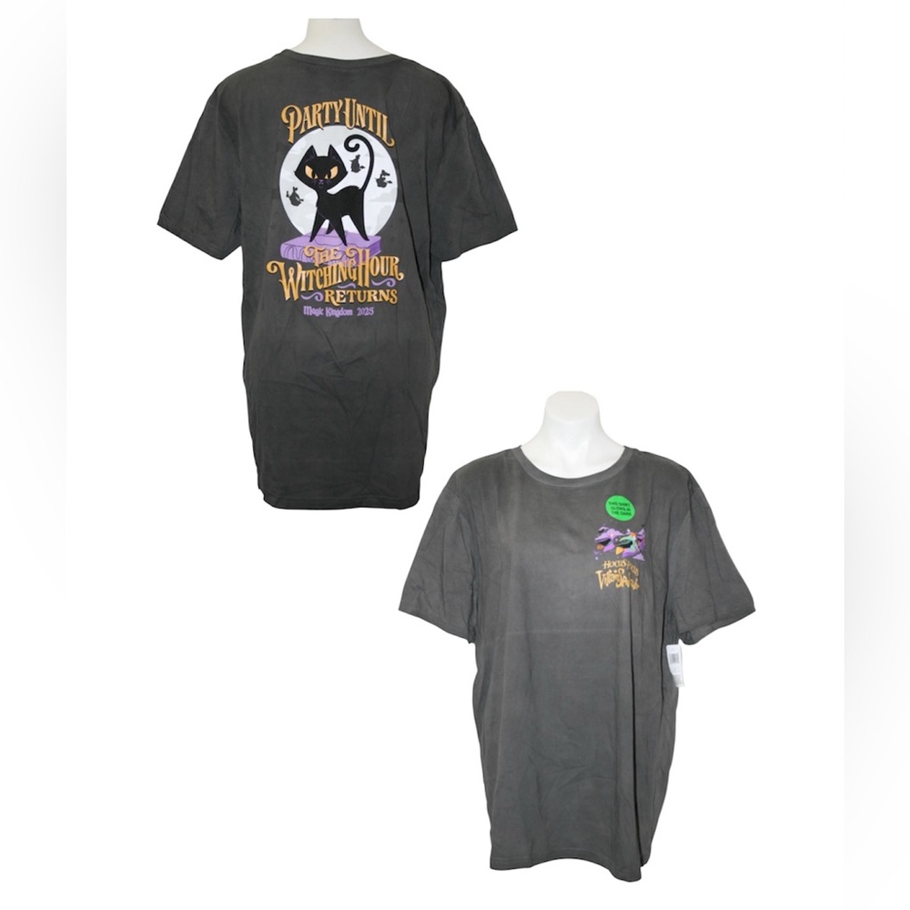 Disney MK Hocus Pocus Villain Spelltacular Gray Glow in the Dark Shirt Sz L 🆕